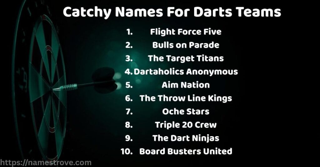 Catchy Names For Darts Teams