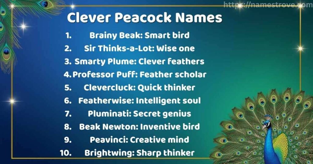 Clever Peacock Names