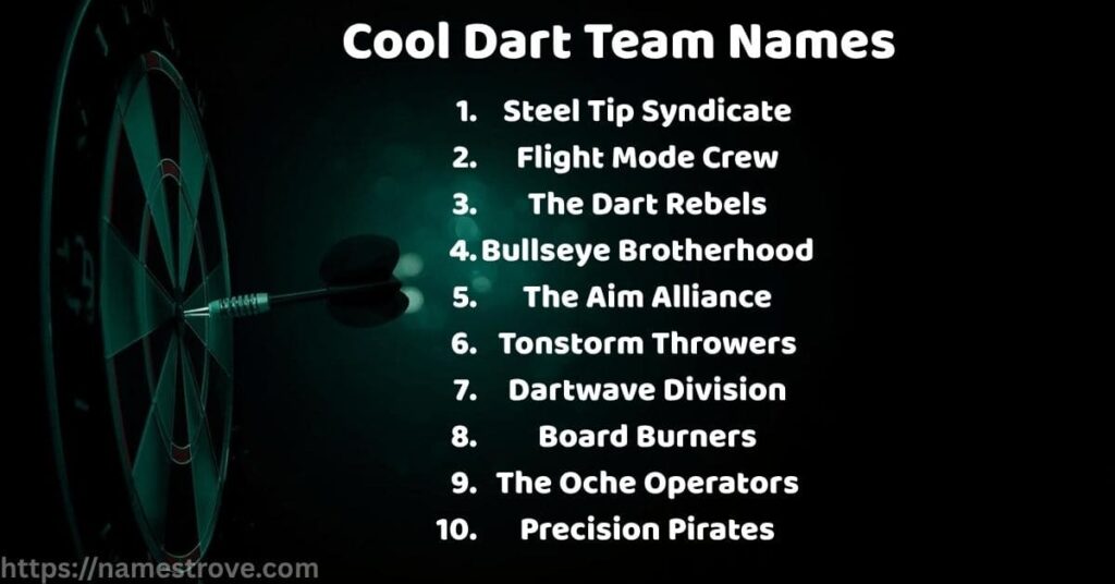 Cool Dart Team Names
