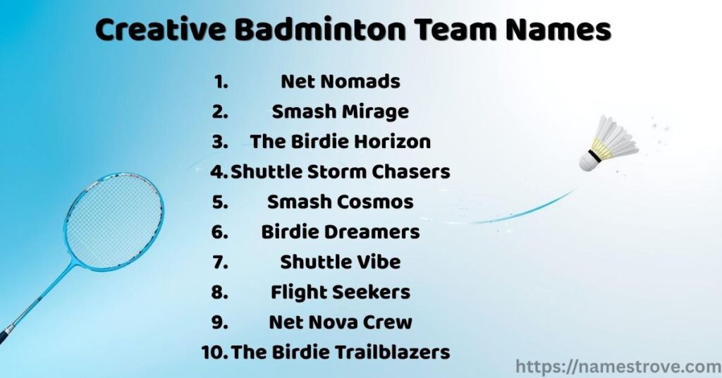 Creative Badminton Team Names
