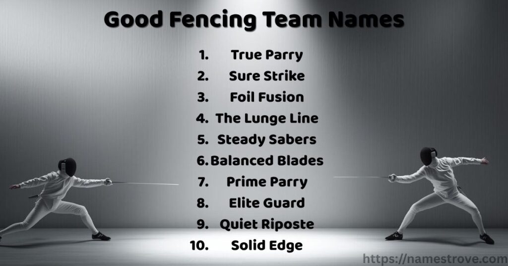 Good Fencing Team Names
