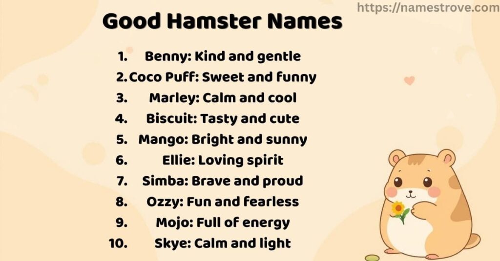 Good Hamster Names