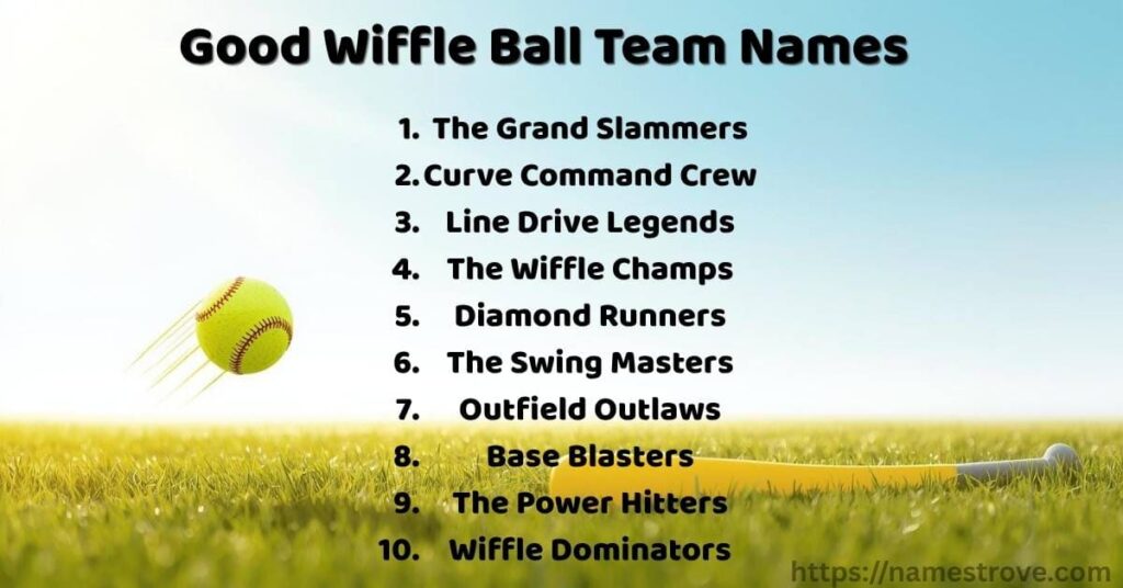 Good Wiffle Ball Team Names