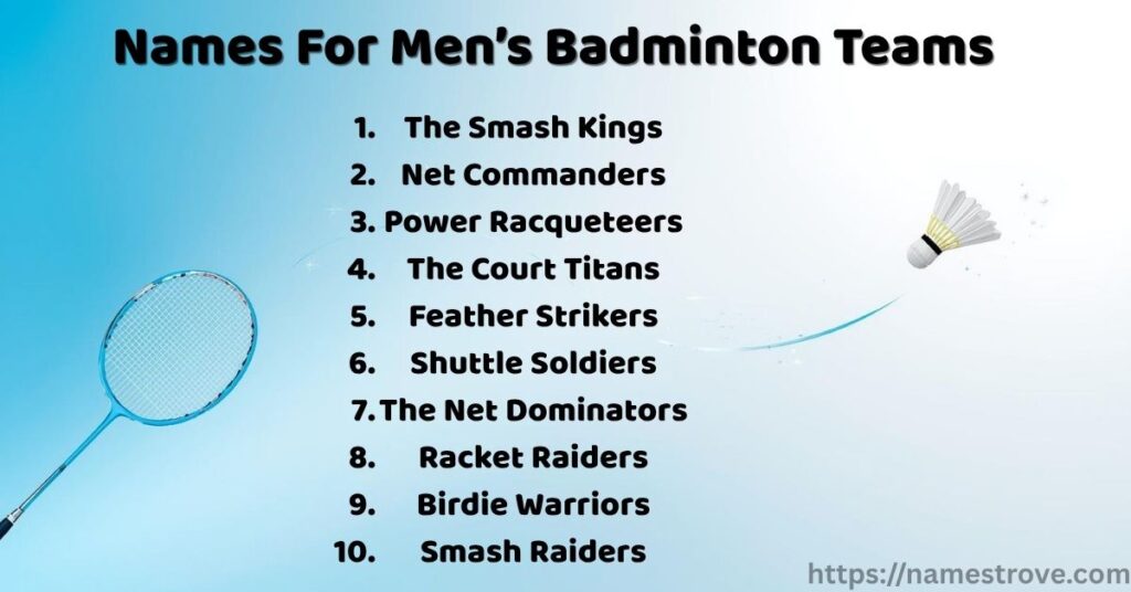 Names For Men’s Badminton Teams