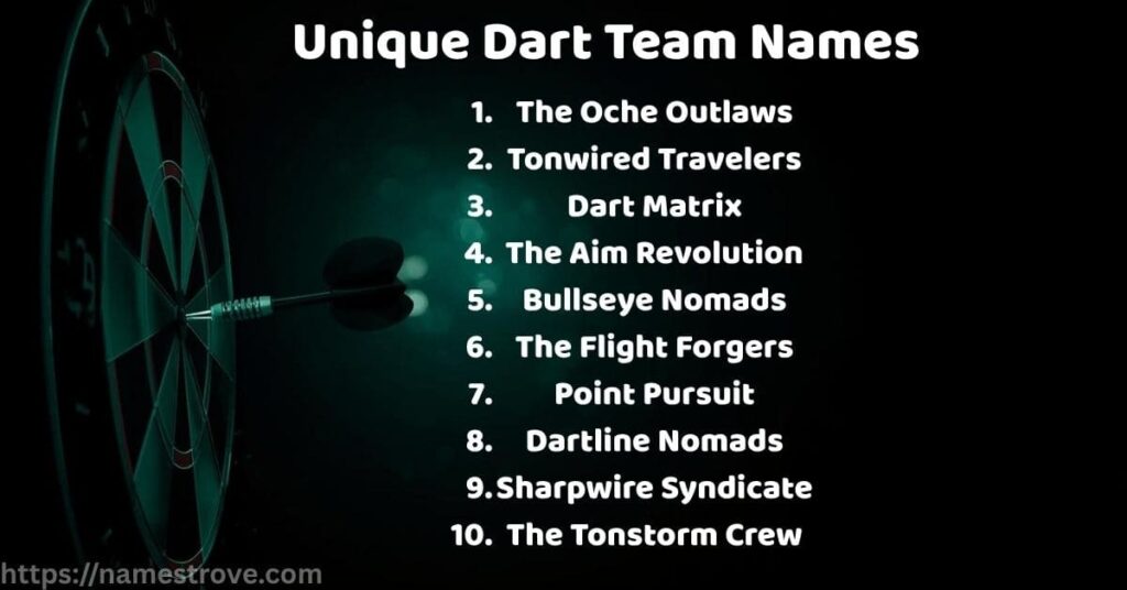 Unique Dart Team Names