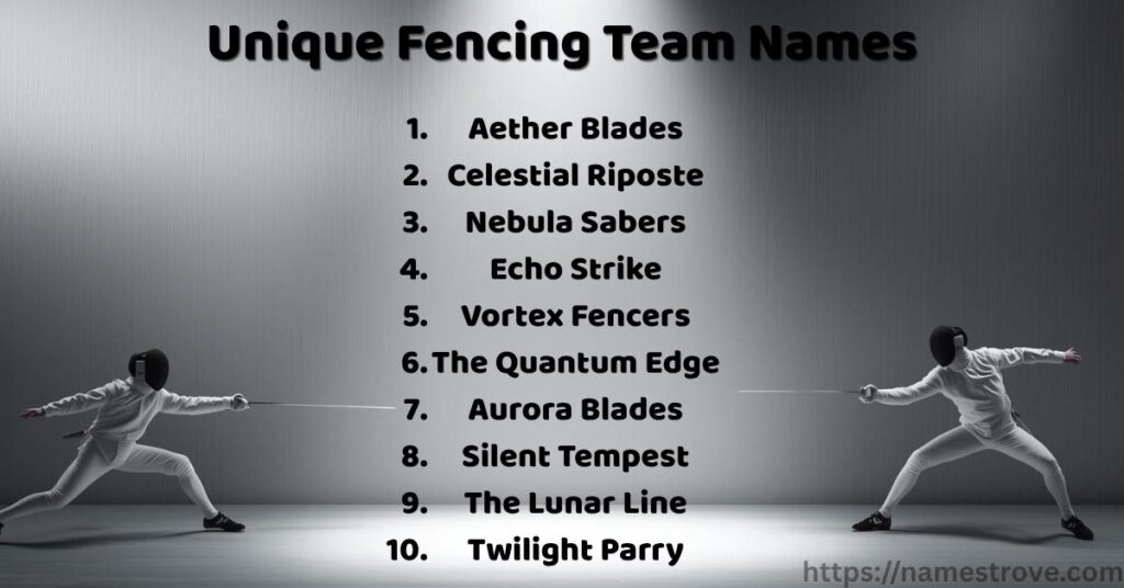 Unique Fencing Team Names