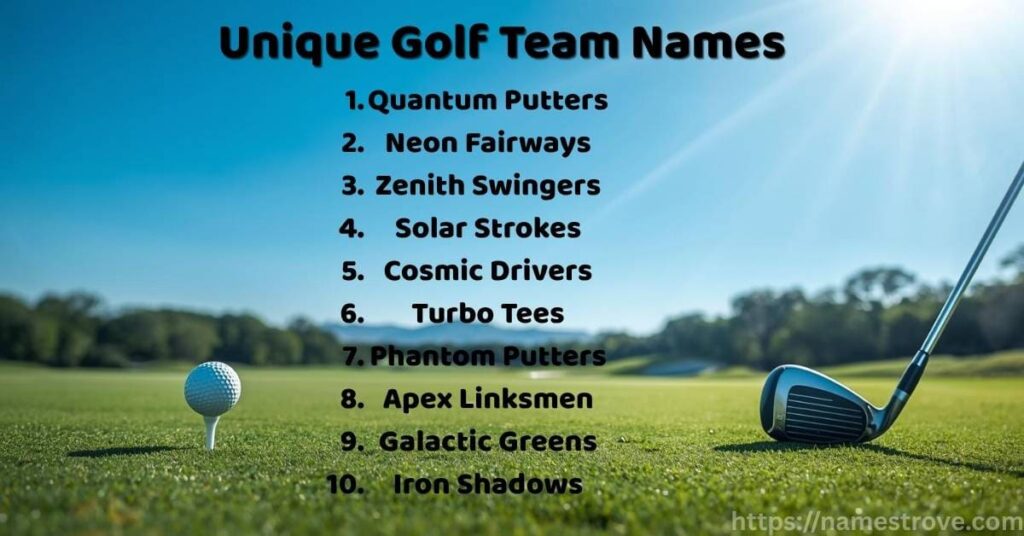 Unique Golf Team Names