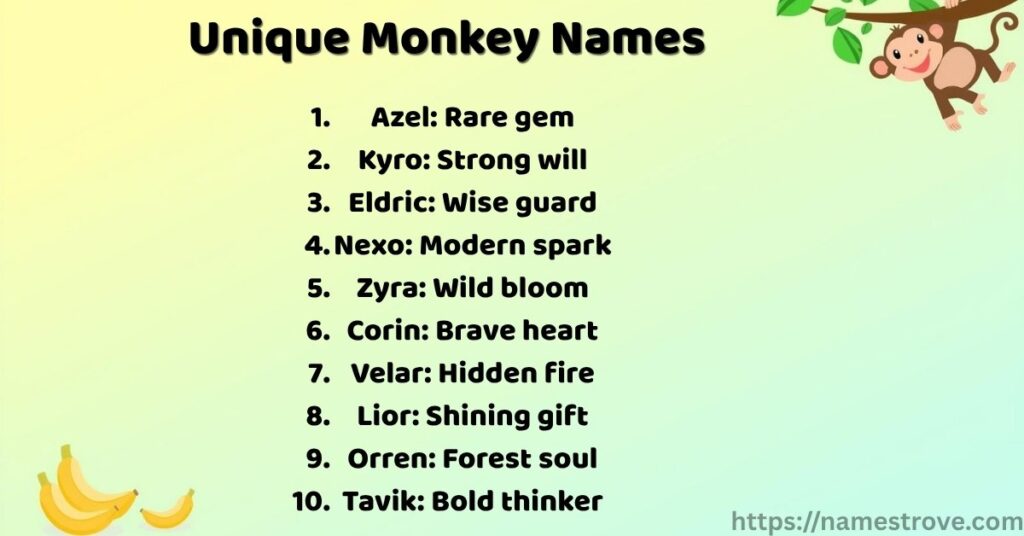 Unique Monkey Names