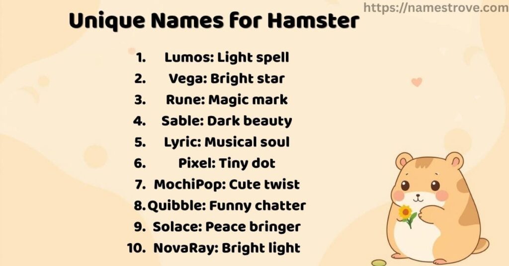 Unique Names for Hamster