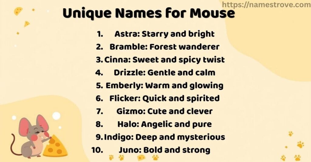 Unique Names for Mouse