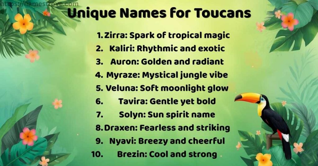 Unique Names for Toucans