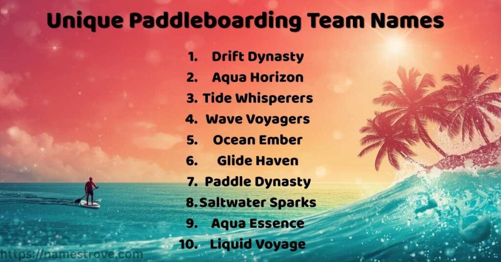 Unique Paddleboarding Team Names