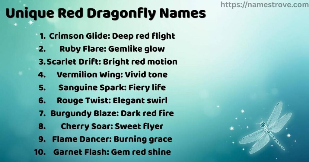 Unique Red Dragonfly Names