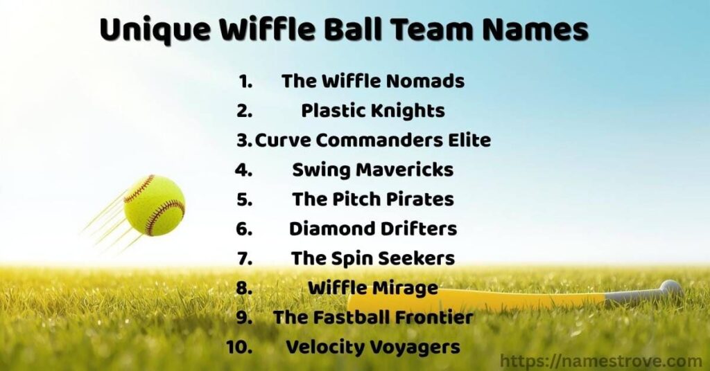 Unique Wiffle Ball Team Names