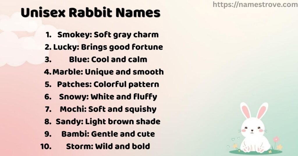Unisex Rabbit Names