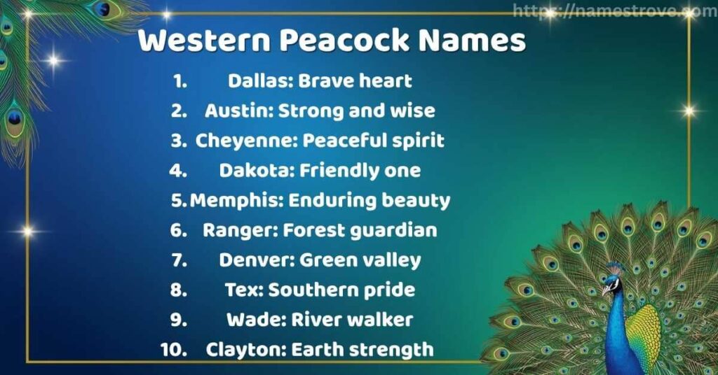 Western Peacock Names