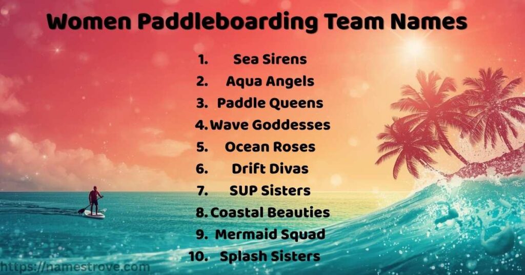 Women Paddleboarding Team Names