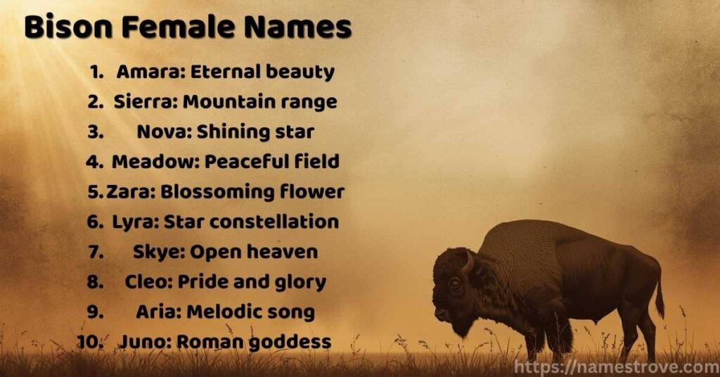 Bison Female Names