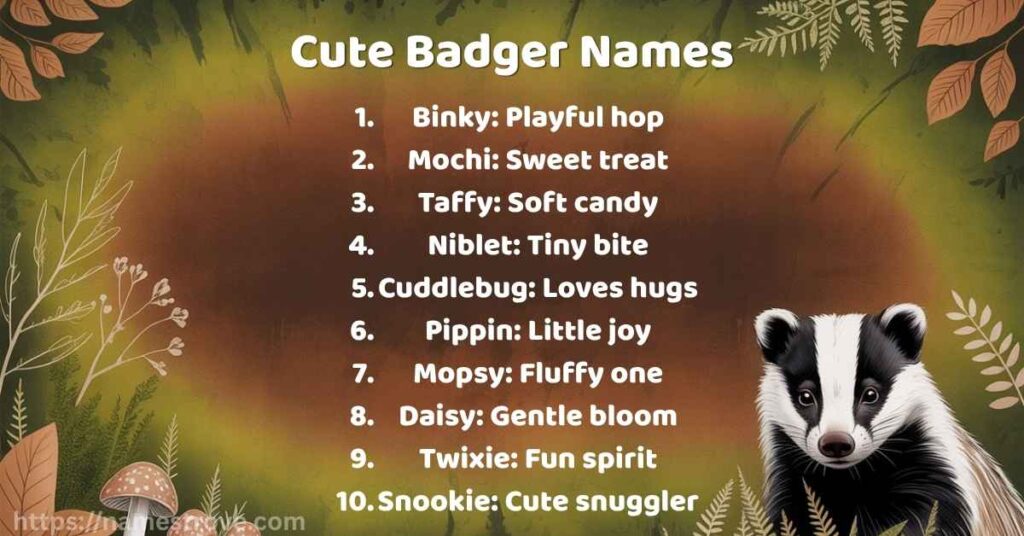 Cute Badger Names