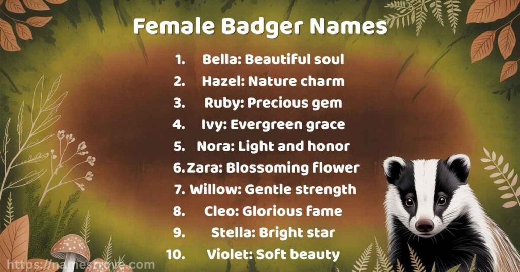 Female Badger Names