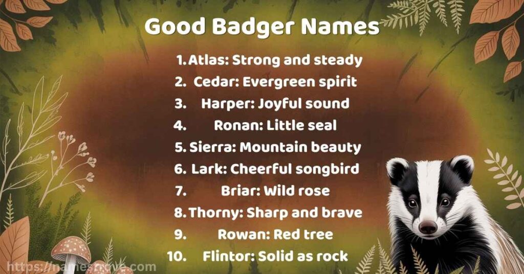 Good Badger Names