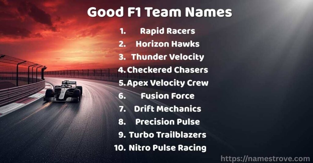 Good F1 Team Names