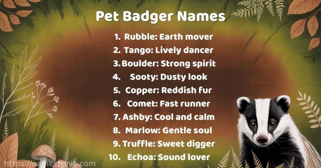 Pet Badger Names