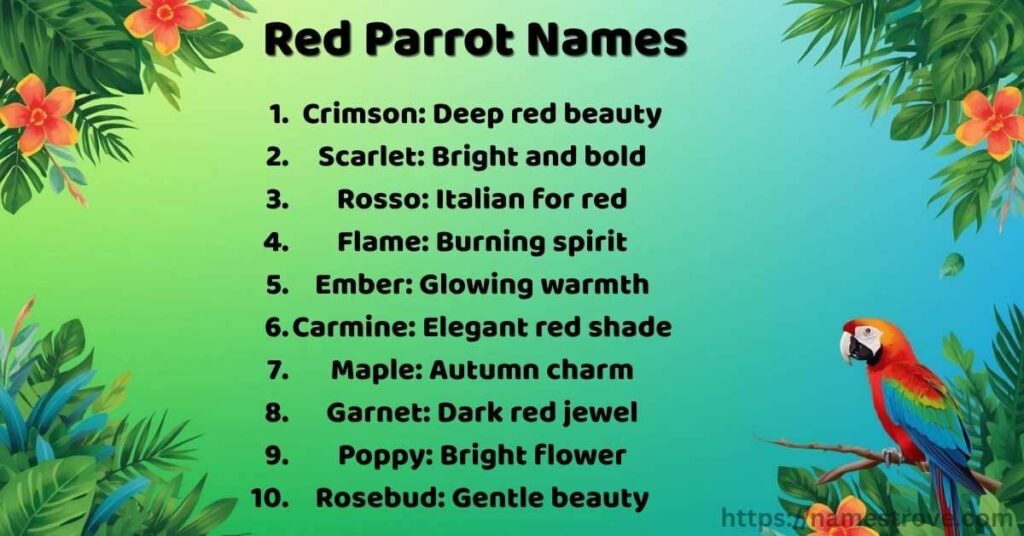 Red Parrot Names