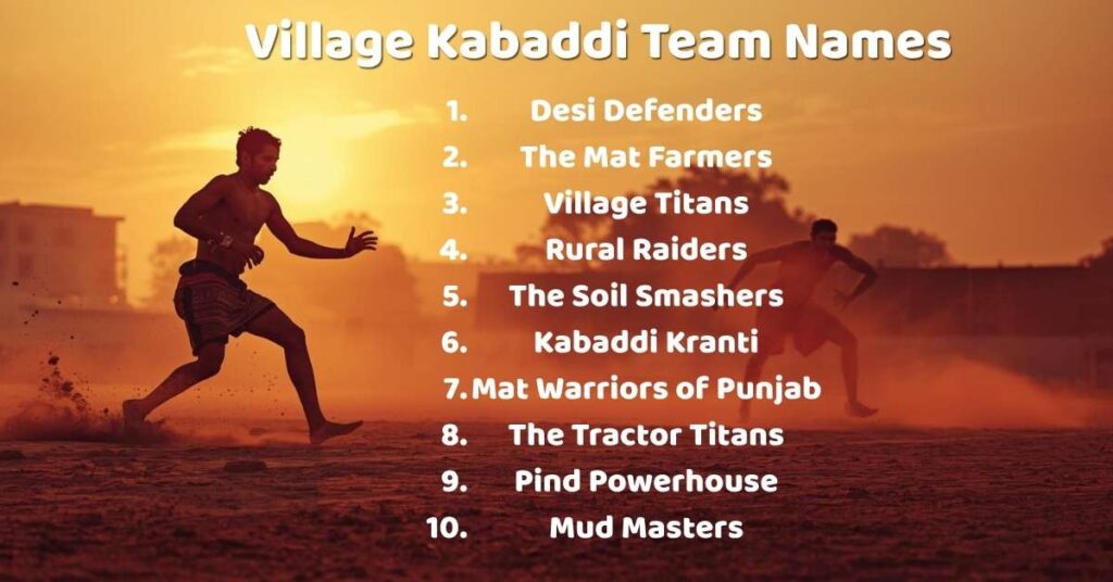 Village Kabaddi Team Names