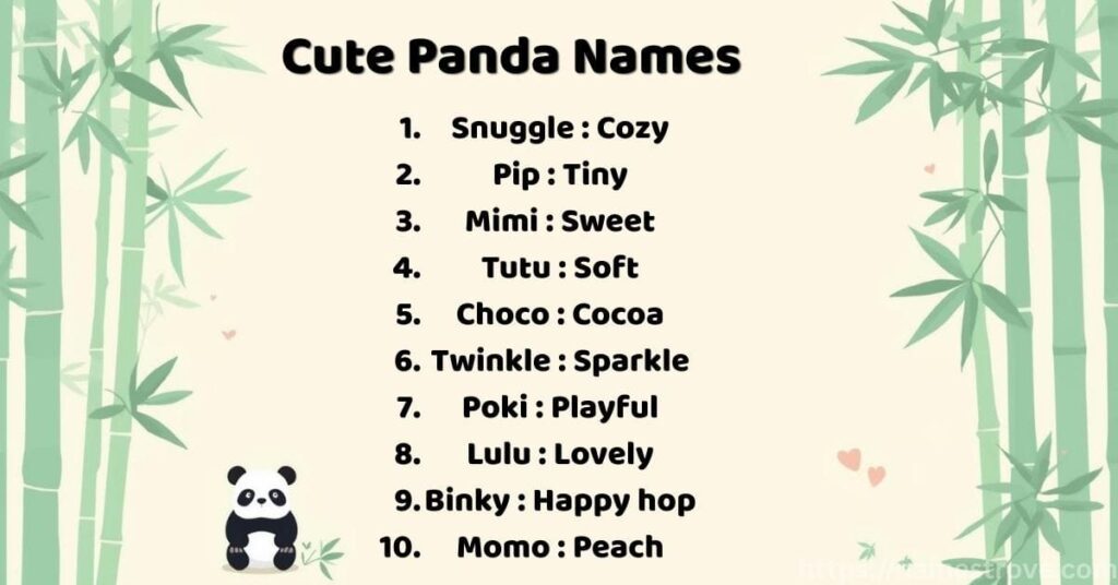Cute Panda Names