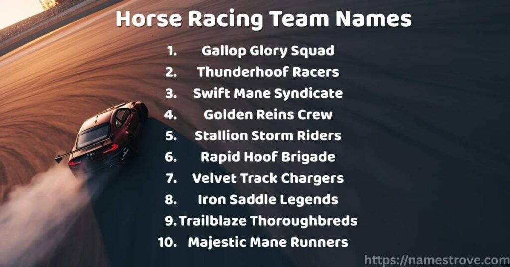 Horse Racing Team Names