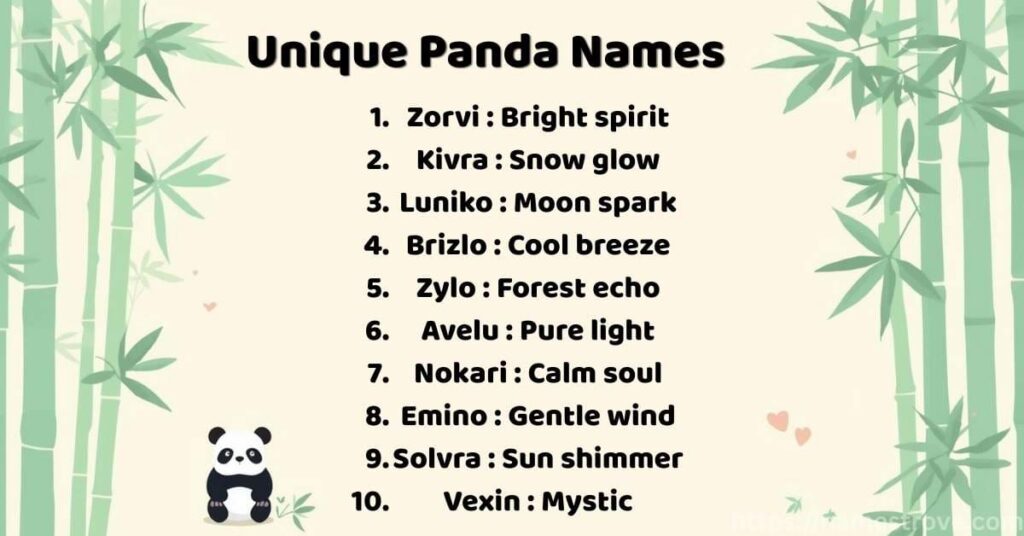 Unique Panda Names