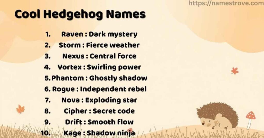 Cool Hedgehog Names