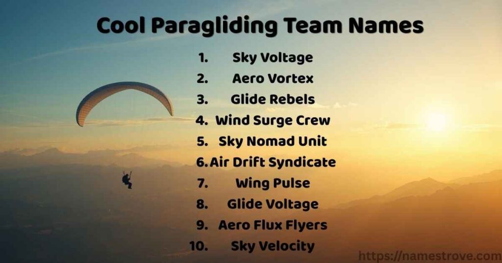 Cool Paragliding Team Names