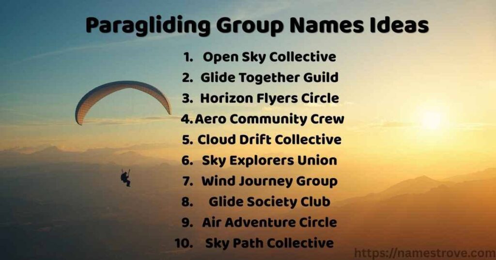 Paragliding Group Names Ideas