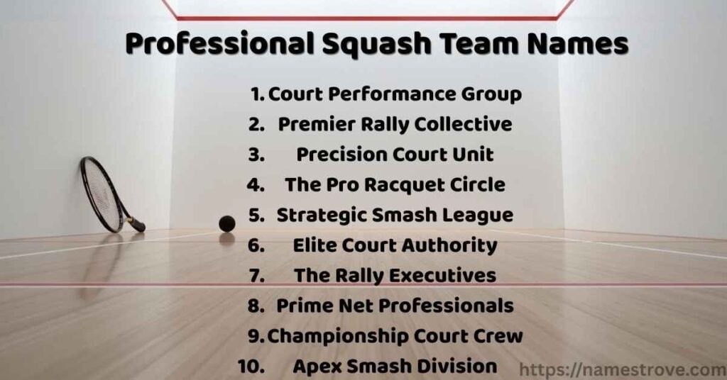 Professional Squash Team Names